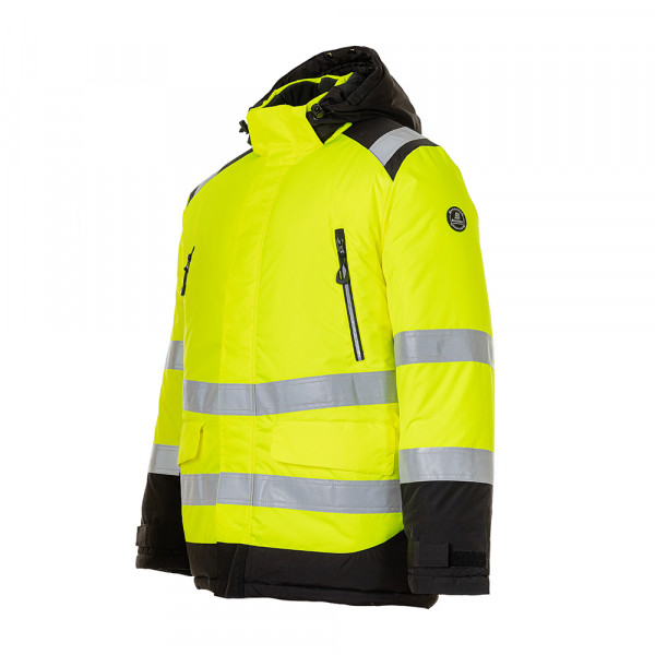 Зимняя сигнальная куртка-парка BRODEKS KW 217, желтый/черный