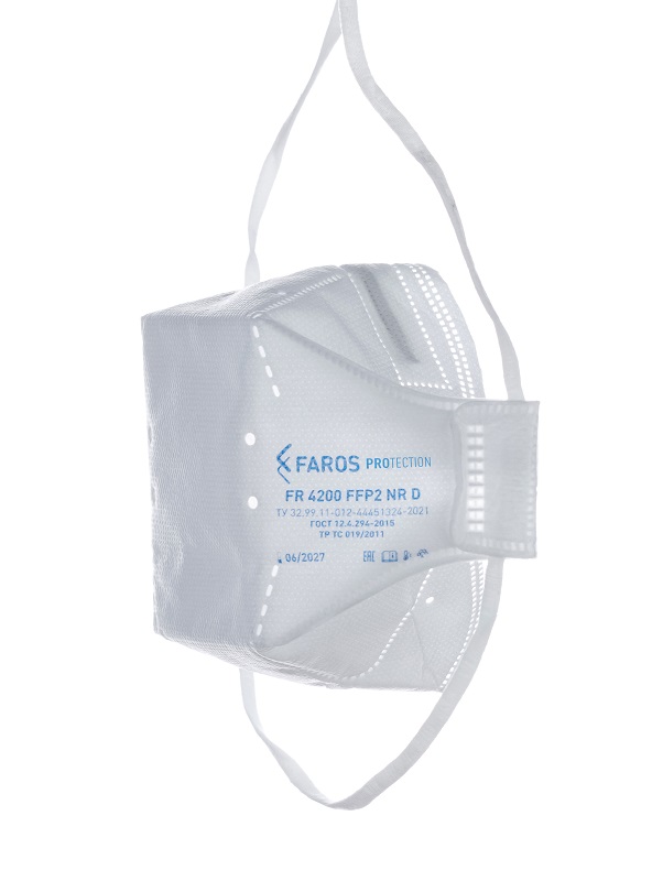 Полумаска фильтрующая трехпанельная с защитой от аэрозолей (респиратор) FR 4200 FFP2 NR D PREMIUM