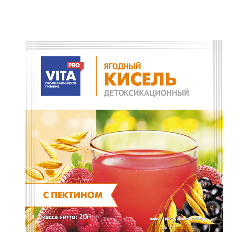 Кисель детоксикационный с пектином 2 в 1 ягодный для замены молока