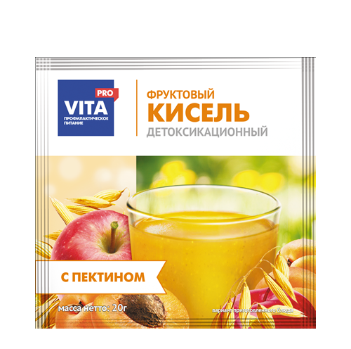 Кисель детоксикационный с пектином 2 в 1 фруктовый для замены молока